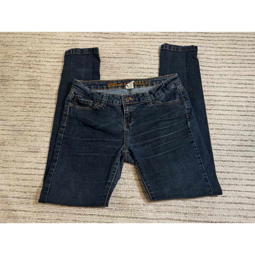 Blue Asphalt Womens Skinny Jeans Dark Wash Low Rise Denim Size 5 Short